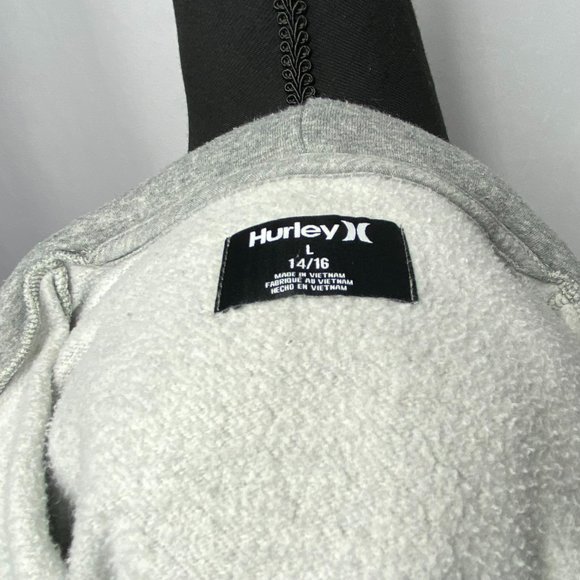 Hurley Hoodie Cut Ripped Neck Size Large (14/16) - Picture 6 of 7